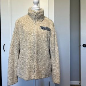 Pendleton Jacket Cream Sherpa Flannel Trim L